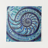 Nautilus Shell mozaïek kunst Wandkleed (Voorkant)