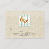 Nautilus Shell Ocean Striped Pattern Damask Beach Plaatskaartje (Achterkant)