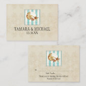 Nautilus Shell Ocean Striped Pattern Damask Beach Plaatskaartje (Voorkant / Achterkant)