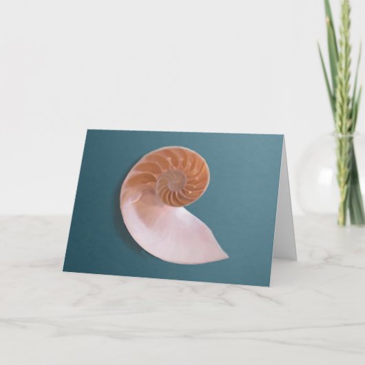 Nautilus Shell op Ocean Blue Wenskaart Kaart (Voorkant)