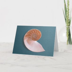 Nautilus Shell op Ocean Blue Wenskaart Kaart