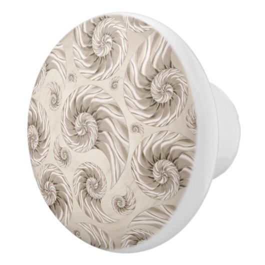 Nautilus Shell Pattern Keramische Knop (Rechts)