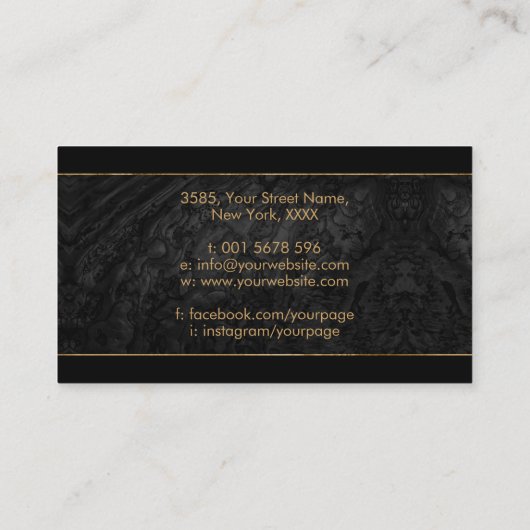 Nautilus Shell - Peal en Black Abalone Visitekaartje (Achterkant)