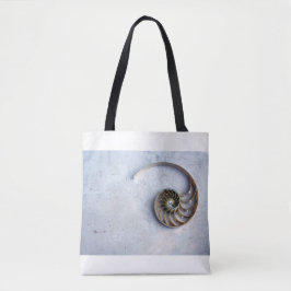 nautilus shell seashell Fibonacci swirl canvas tas