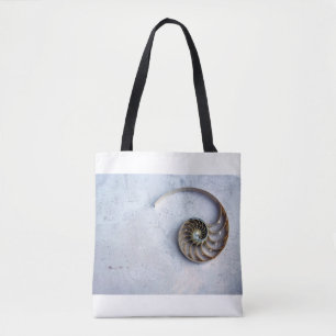 nautilus shell seashell Fibonacci swirl canvas tas