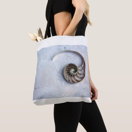 nautilus shell seashell Fibonacci swirl canvas tas (Dichtbij)