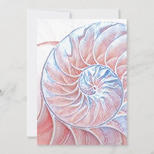 nautilus shell seashell Fibonacci zwirroze Bedankkaart (Voorkant)