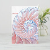 nautilus shell seashell Fibonacci zwirroze Bedankkaart (Staand voorkant)