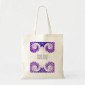 Nautilus Shell Seashell paarse aangepaste tekst Tote Bag (Voorkant)