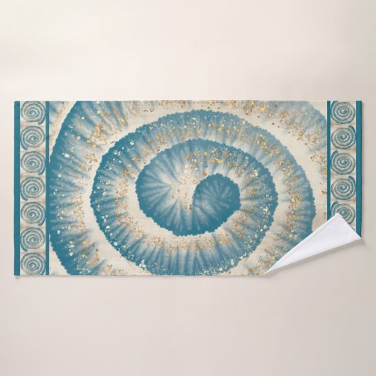Nautilus Shell Spiral Shape Blauwgroen Badhanddoek (Badhanddoek)