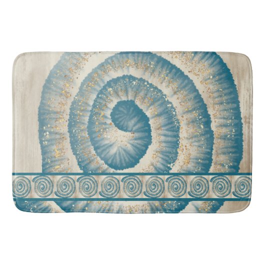 Nautilus Shell Spiral Shape Blauwgroen Badmat (Voorkant)
