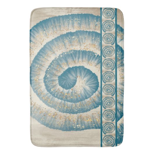 Nautilus Shell Spiral Shape Blauwgroen Badmat (Voorkant Verticaal)