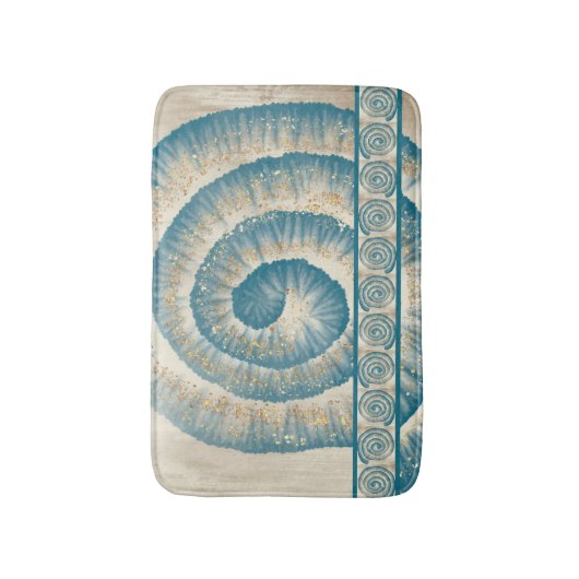 Nautilus Shell Spiral Shape Blauwgroen Badmat (Voorkant Verticaal)