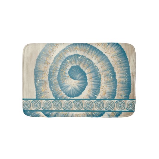 Nautilus Shell Spiral Shape Blauwgroen Badmat (Voorkant)