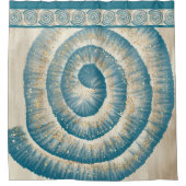Nautilus Shell Spiral Shape Blauwgroen Douchegordijn (Voorkant)