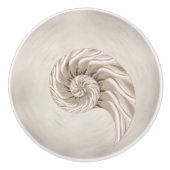 Nautilus Shell Tekening Keramische Knop (Voorkant)