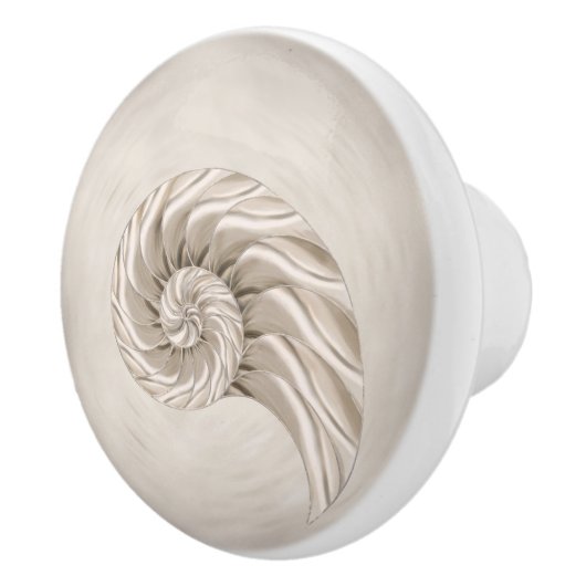 Nautilus Shell Tekening Keramische Knop (Rechts)