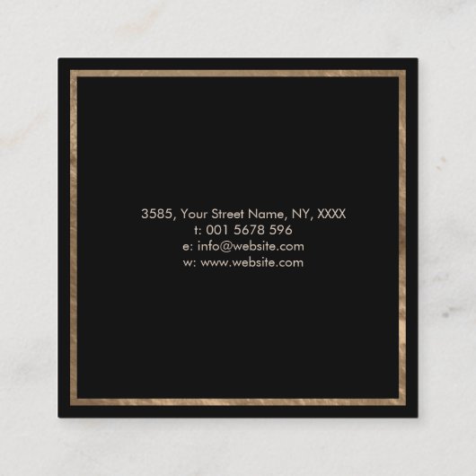 Nautilus Shell Tekening Vierkante Visitekaartje (Achterkant)