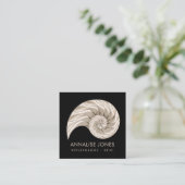 Nautilus Shell Tekening Vierkante Visitekaartje (Staand voorkant)
