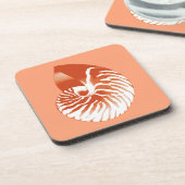 Nautilus shell - terracotta en white bier onderzetter (Linkerzijde)