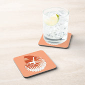 Nautilus shell - terracotta en white bier onderzetter (Rechterzijde)