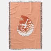 Nautilus shell - terracotta en white deken (Voorkant Verticaal)