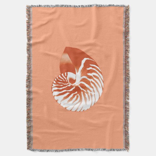Nautilus shell - terracotta en white deken (Voorkant Verticaal)