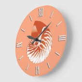 Nautilus shell - terracotta en white grote klok (Hoek)