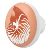 Nautilus shell - terracotta en white keramische knop (Rechts)