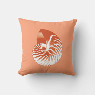 Nautilus shell - terracotta en white kussen