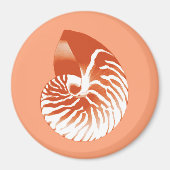 Nautilus shell - terracotta en white magneet (Voorkant)