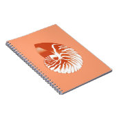 Nautilus shell - terracotta en white notitieboek (Rechterzijde)