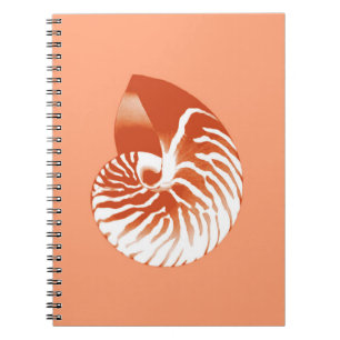Nautilus shell - terracotta en white notitieboek