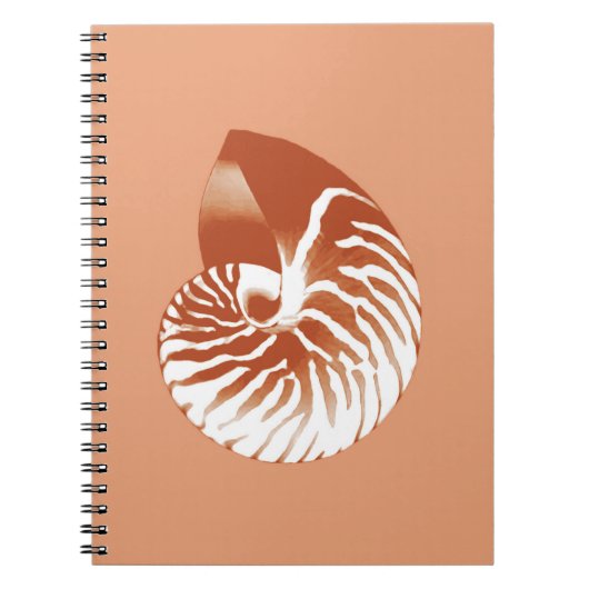 Nautilus shell - terracotta en white notitieboek (Voorkant)