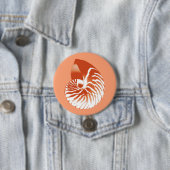 Nautilus shell - terracotta en white ronde button 7,6 cm (In situ)