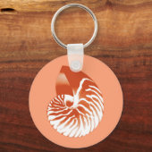Nautilus shell - terracotta en white sleutelhanger (Voorkant)