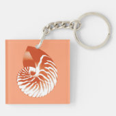 Nautilus shell - terracotta en white sleutelhanger (Achterkant)