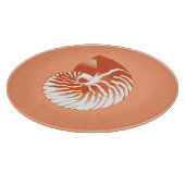 Nautilus shell - terracotta en white snijplank (Hoek)
