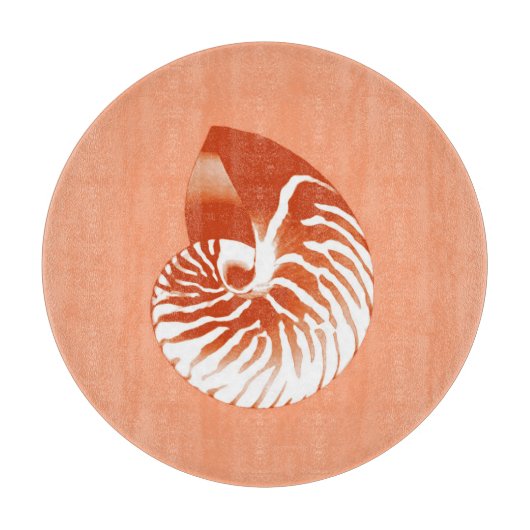 Nautilus shell - terracotta en white snijplank (Voorkant)