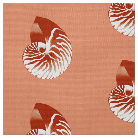 Nautilus Shell - terracotta en white Stof (Swatch)
