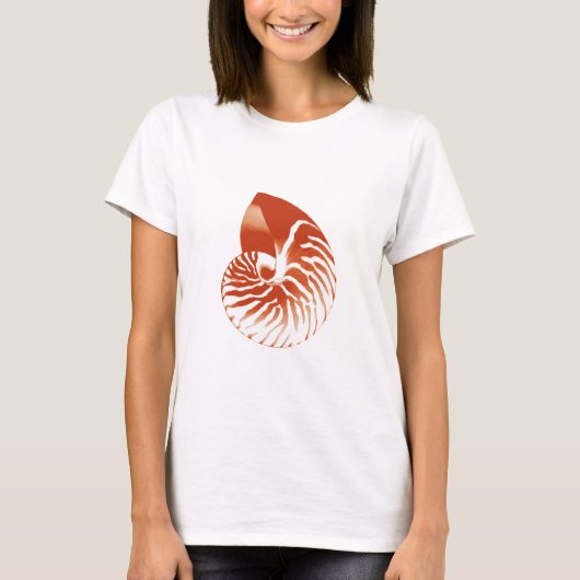 Nautilus shell - terracotta en white t-shirt (Voorkant)