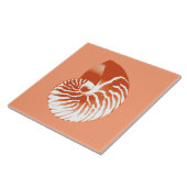 Nautilus shell - terracotta en white tegeltje (Zijkant)