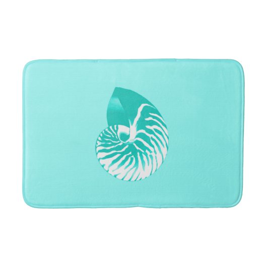 Nautilus shell - turquoise , aqua en white badmat (Voorkant)
