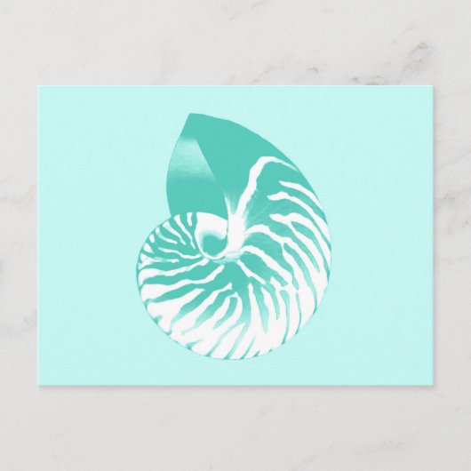 Nautilus shell - turquoise , aqua en white briefkaart (Voorkant)