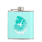 Nautilus shell - turquoise , aqua en white heupfles (Voorkant)