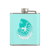 Nautilus shell - turquoise , aqua en white heupfles (Achterkant)