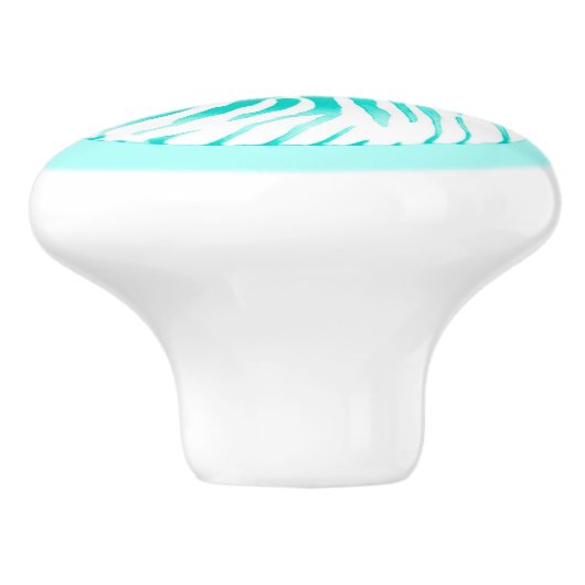 Nautilus shell - turquoise , aqua en white keramische knop (Zijkant)