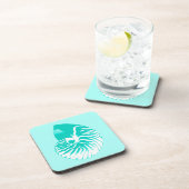 Nautilus shell - turquoise , aqua en white onderzetter (Rechterzijde)