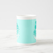 Nautilus shell - turquoise , aqua en white porselein kop (Voorkant)