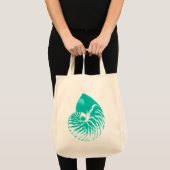 Nautilus shell - turquoise , aqua en white tote bag (Voorkant (product))